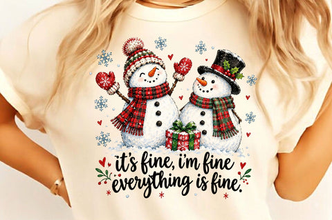 Its Fine Im Fine Snowman Head off PNG Sublimation SVGista 