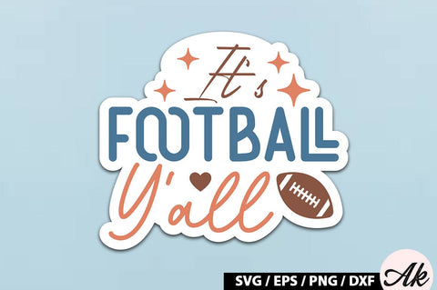 It's football y'all Retro Stickers SVG akazaddesign 