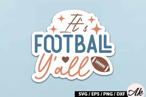 It's football y'all Retro Stickers SVG akazaddesign 
