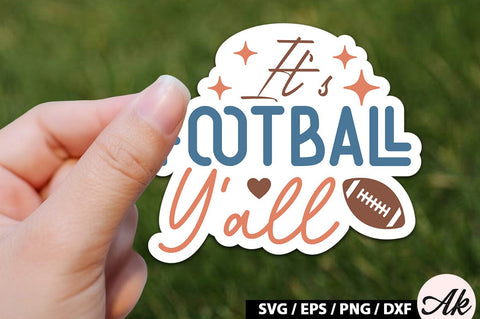 It's football y'all Retro Stickers SVG akazaddesign 