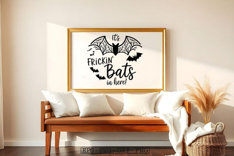 It's Frickin Bats In Here SVG For Halloween Door Hanger Bats In Here SVG SVG DesignDestine 
