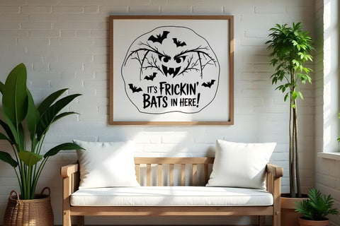 It's Frickin Bats In Here SVG For Halloween Door Hanger Bats In Here SVG SVG DesignDestine 