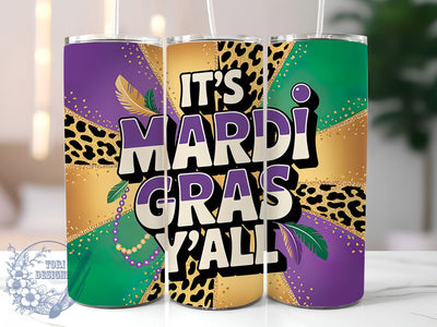 It’s Mardi Gras Y’all Tumbler, Seamless Carnival Wrap, Festive Party Cup, 20oz Sublimation Wrap, New Orleans Celebration Tumbler, Colorful Mardi Gras Design Cup, Mardi Gras Y’all Theme Wrap Sublimation ToriDesigns 