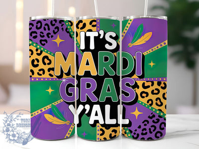 It’s Mardi Gras Y’all Tumbler, Seamless Carnival Wrap, Festive Party Cup, 20oz Sublimation Wrap, New Orleans Celebration Tumbler, Colorful Mardi Gras Design Cup, Mardi Gras Y’all Theme Wrap Sublimation ToriDesigns 