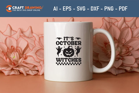 It`s October Witches Halloween Svg Halloween Svg , Halloween Clipart, Ghost Svg, Halloween Shirt Svg, Hippie Svg, Retro Svg, Svg Bundle, Sublimation Designs SVG Debashish Barman 