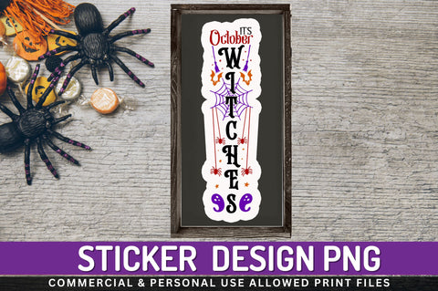 Its october witches Stickers Design Sublimation Regulrcrative 