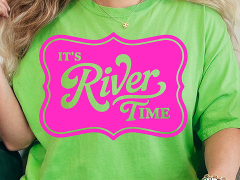 It's river time png, distressed river png, river life png, pink river time png, trendy river time shirt SVG DesignDestine 