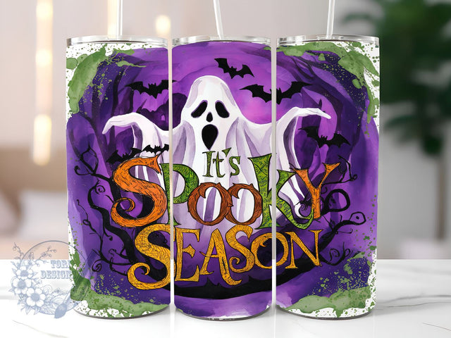 It's Spooky Season 20oz Skinny Tumbler, Halloween Tumbler Png, Straight & Tapered Tumbler Wrap, Instant Digital Download Sublimation ToriDesigns 