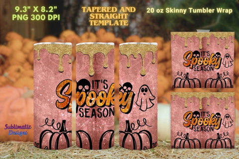It's Spooky Season Tumbler Wrap Pink | Halloween 20 oz Skinny Tumbler Wrap Sublimation Spooky Design Sublimation Sublimatiz Designs 