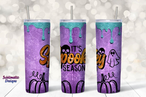 It's Spooky Season Tumbler Wrap Purple | Halloween 20 oz Skinny Tumbler Wrap Sublimation Spooky Design Sublimation Sublimatiz Designs 
