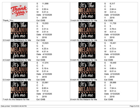 It's The Melanin For Me Embroidery Design – Black Girl Magic Melanin Pride Typography Machine Embroidery File Embroidery/Applique DESIGNS PatternFeed8 