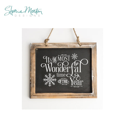 It’s the Most Wonderful Time of the Year Design with Snowflakes for Cards, Signs and Holiday Decor Sublimation Sharia Morton Designs 