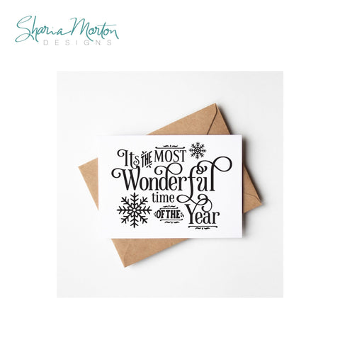 It’s the Most Wonderful Time of the Year Design with Snowflakes for Cards, Signs and Holiday Decor Sublimation Sharia Morton Designs 