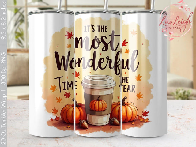 It's the most wonderful Time of the Year Fall Tumbler Wrap Sublimation png Sublimation Luvleigh Digitals 