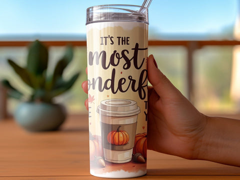 It's the most wonderful Time of the Year Fall Tumbler Wrap Sublimation png Sublimation Luvleigh Digitals 