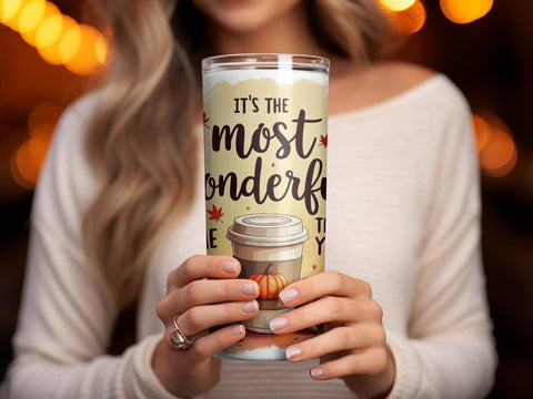 It's the most wonderful Time of the Year Fall Tumbler Wrap Sublimation png Sublimation Luvleigh Digitals 