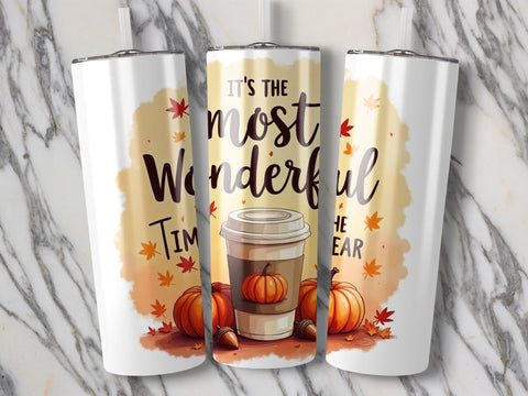 It's the most wonderful Time of the Year Fall Tumbler Wrap Sublimation png Sublimation Luvleigh Digitals 