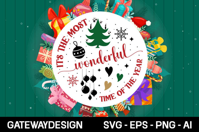 It's The Most Wonderful Time Of The Year Round Sign Svg Design SVG designmaster24 