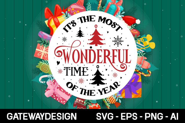 It's The Most Wonderful Time Of The Year Round Sign Svg Design SVG designmaster24 