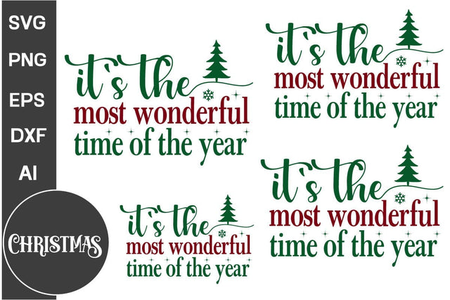 It's The Most Wonderful Time Of The Year Round Sign SVG Design,Farmhouse Christmas Round Sign SVG Design, Christmas SVG Design, SVGs, Food & Drink, Print & Cut, Quotes and Sayings SVG DesignPlante 503 