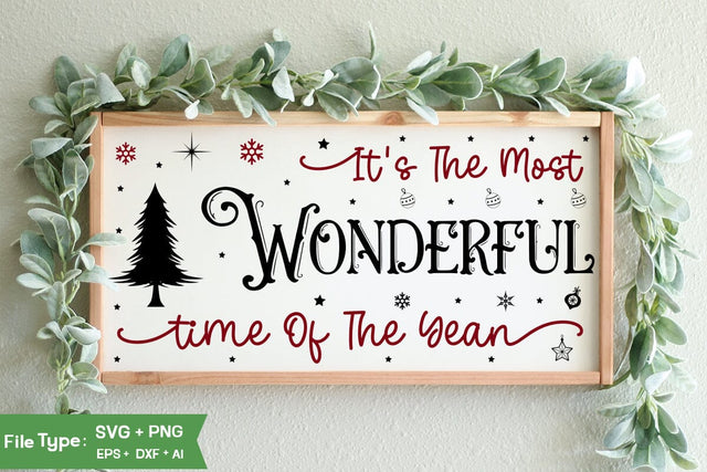 It's The Most Wonderful Time Of The Year Sign SVG Design, Christian Round Ornaments, Nativity Christmas SVG Design, Christmas SVG Design, Christmas SVG Design SVG DesignPlante 503 
