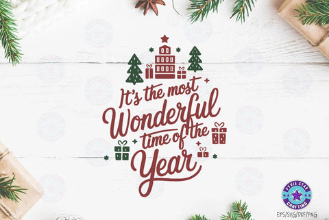 It's the most wonderful time of the year SVG, Christmas Quote SVG Design SVG FiveStarCrafting 