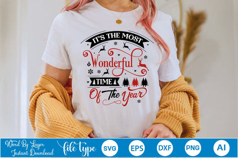 It's The Most Wonderful Time Of The Year SVG Design, Christmas SVG Design, SVGs,Quotes and Sayings,Food & Drink,On Sale, Print & Cut SVG DesignPlante 503 