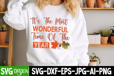 It’s the Most Wonderful Time Of the Year SVG Design, Fall Svg Design,Thanksgiving Svg Design,Autumn Svg Design,Fall Round Sign Svg ,Fall Shirt Design,Fall Sublimation Design SVG BlackCatsMedia 