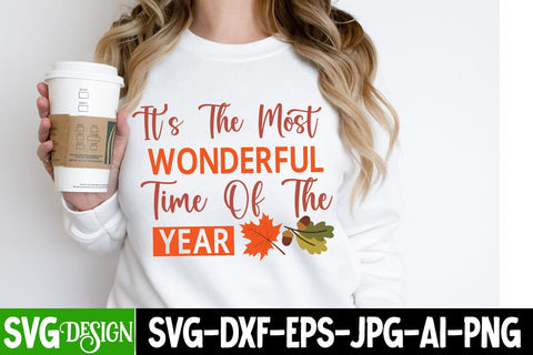 It’s the Most Wonderful Time Of the Year SVG Design, Fall Svg Design,Thanksgiving Svg Design,Autumn Svg Design,Fall Round Sign Svg ,Fall Shirt Design,Fall Sublimation Design SVG BlackCatsMedia 