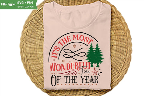 It's The Most Wonderful Time Of The Year SVG Design, Farmhouse Christmas SVG Design, Christmas SVG Design, SVGs, Food & Drink, Print & Cut, Quotes and Sayings SVG DesignPlante 503 