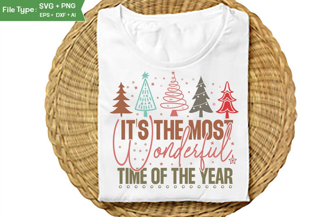 It's The Most Wonderful Time Of The Year SVG Design, Farmhouse Christmas SVG Design, Christmas SVG Design, SVGs, Food & Drink, Print & Cut, Quotes and Sayings SVG DesignPlante 503 