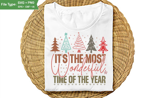 It's The Most Wonderful Time Of The Year SVG Design, Farmhouse Christmas SVG Design, Christmas SVG Design, SVGs, Food & Drink, Print & Cut, Quotes and Sayings SVG DesignPlante 503 