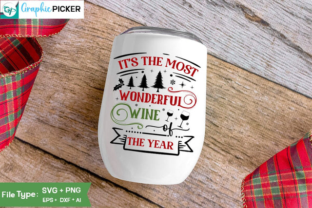 It's The Most Wonderful Wine Of The Year SVG Design, Christmas Wine SVG Design, Christmas SVG Cut File, Christian Round Ornaments, Nativity Christmas SVG Design, Christmas Wine SVG Design SVG DesignPlante 503 