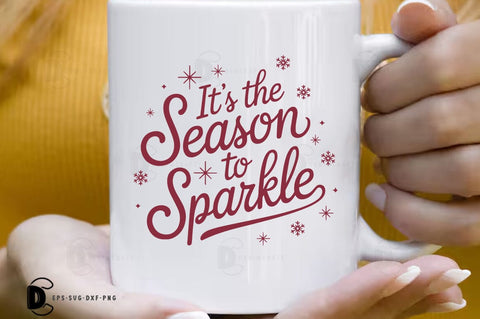 It's the season to sparkle, Christmas Quote SVG Design SVG FiveStarCrafting 