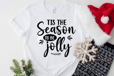 Its the seoson be jolly, Christmas saying design, christmas sublimation SVG FiveStarCrafting 