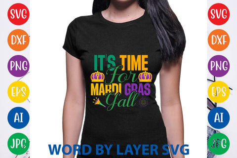 It's Time For Mardi Gras Y'all SVG DESIGN SVG Rafiqul20606 