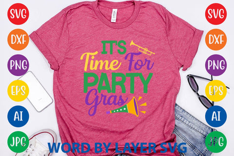 It's Time For Party Gras SVG DESIGN SVG Rafiqul20606 