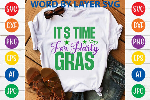 It's Time For Party Gras SVG DESIGN SVG Rafiqul20606 