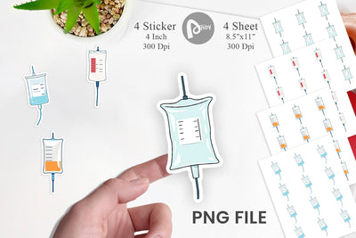 IV Drip Sticker Sublimation artnoy 