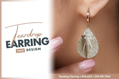 Ivory elephant head teardrop earring png Sublimation Regulrcrative 