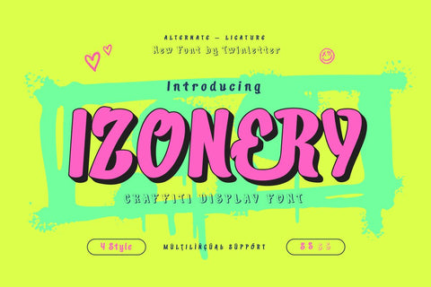 Izonery - Graffiti Font Font twinletter 