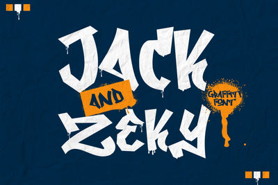 Jack and Zeky - Minimalist Graffiti font Font Mozzatype 