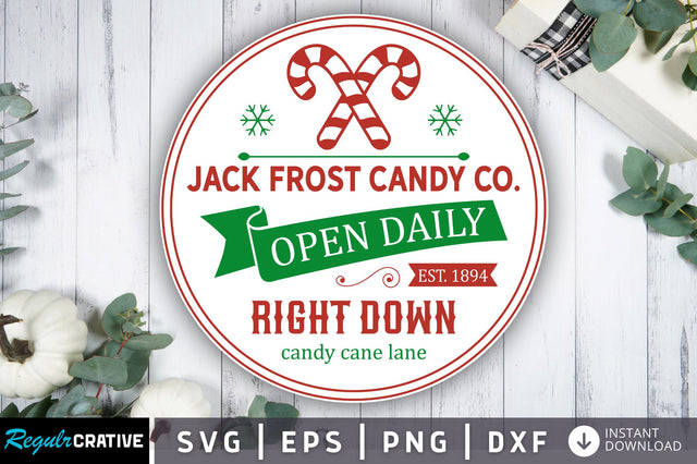 Jack frost candy co open daily est 1894 right down SVG Design SVG Regulrcrative 