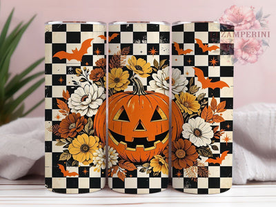 Jack‑o’‑Lantern Charm 20oz Tumbler, Jack‑o’‑Lantern, Halloween Theme, Pumpkin Motif, Spooky Style, Festive Charm, Skinny Tumbler, Sublimation PNG Sublimation Li Zamperini 