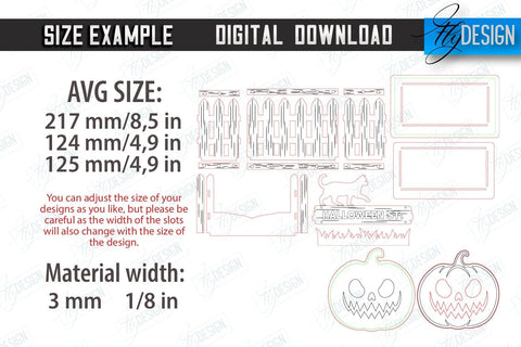 Jack o Lantern Coasters with Stand Laser Cut Bundle | Drinks Coasters | Halloween Design | Seasonal Coasters | CNC Files SVG Fly Design 