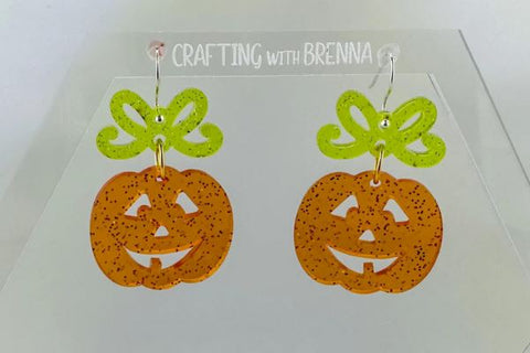 Jack-O-Lantern Earrings Bundle Laser SVG File SVG Crafting With Brenna 