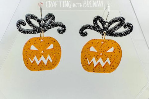 Jack-O-Lantern Earrings Bundle Laser SVG File SVG Crafting With Brenna 