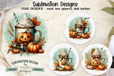 Jack O Lantern Face Mugs Sublimation Designs | Fall PNG Sublimation Ewe-N-Me Designs 