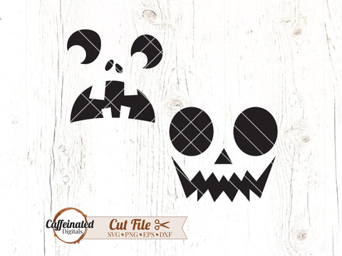 Jack O Lantern Faces Bundle SVG Caffeinated SVGs 