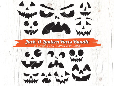 Jack O Lantern Faces Bundle SVG Caffeinated SVGs 